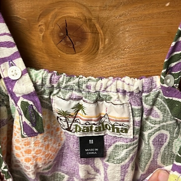 Pataloha Dress Med Worn Wear Purple Acai Tropical Cover Up Ruffle Strappy Mini - Picture 4 of 9